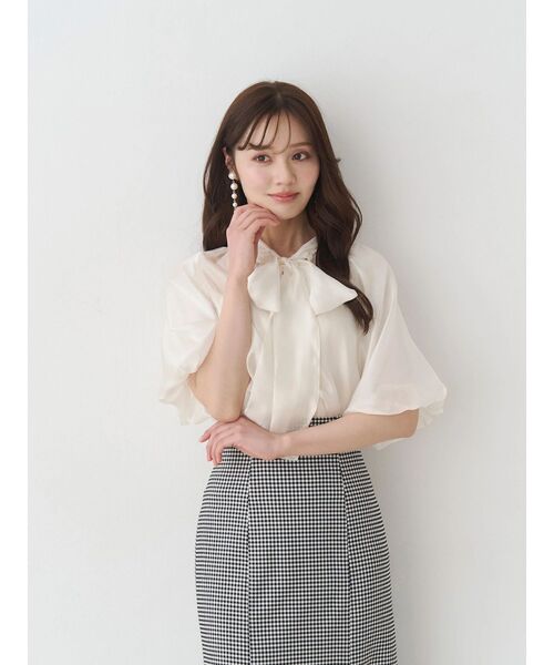 MERCURYDUO（マーキュリーデュオ）の「2WAYシアーリボンブラウス（シャツ/ブラウス・レディース・ピンク/オフホワイト/ライトブルー・FREE）」の16枚目の写真