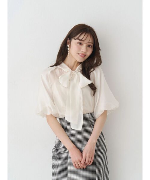 MERCURYDUO（マーキュリーデュオ）の「2WAYシアーリボンブラウス（シャツ/ブラウス・レディース・ピンク/オフホワイト/ライトブルー・FREE）」の17枚目の写真