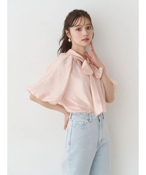 MERCURYDUO（マーキュリーデュオ）の「2WAYシアーリボンブラウス（シャツ/ブラウス・レディース・ピンク/オフホワイト/ライトブルー・FREE）」の20枚目の写真