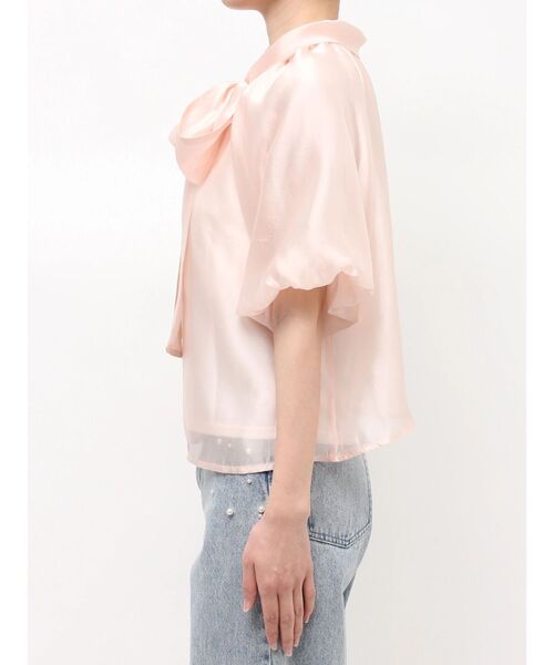 MERCURYDUO（マーキュリーデュオ）の「2WAYシアーリボンブラウス（シャツ/ブラウス・レディース・ピンク/オフホワイト/ライトブルー・FREE）」の5枚目の写真