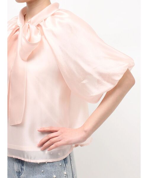 MERCURYDUO（マーキュリーデュオ）の「2WAYシアーリボンブラウス（シャツ/ブラウス・レディース・ピンク/オフホワイト/ライトブルー・FREE）」の8枚目の写真