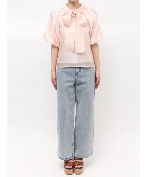 MERCURYDUO（マーキュリーデュオ）の「2WAYシアーリボンブラウス（シャツ/ブラウス・レディース・ピンク/オフホワイト/ライトブルー・FREE）」の12枚目の写真