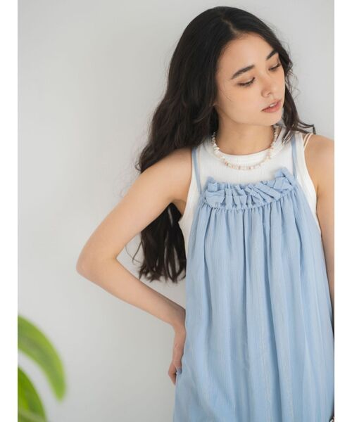 Ungrid（アングリッド）の「アメスリテレコタンクトップ（タンクトップ・レディース・レッド/ブルー/チャコールグレー/オフホワイト・FREE）」の2枚目の写真