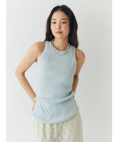 Ungrid（アングリッド）の「アメスリテレコタンクトップ（タンクトップ・レディース・レッド/ブルー/チャコールグレー/オフホワイト・FREE）」の4枚目の写真