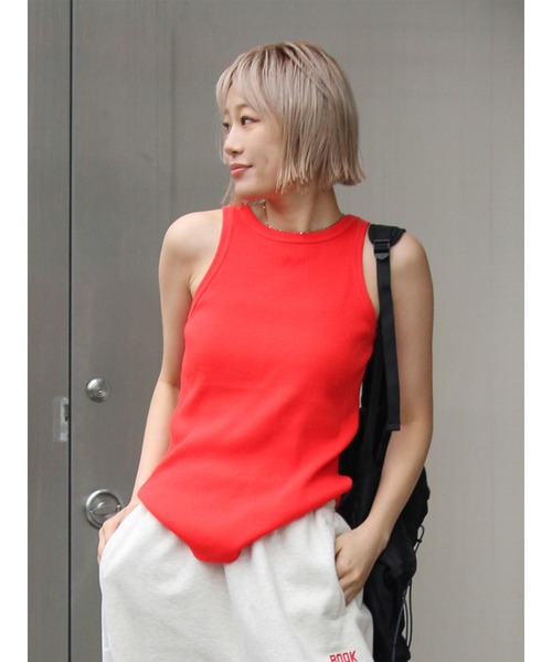 Ungrid（アングリッド）の「アメスリテレコタンクトップ（タンクトップ・レディース・レッド/ブルー/チャコールグレー/オフホワイト・FREE）」の4枚目の写真