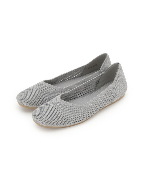 SHOO・LA・RUE(シューラルー)の「洗えてサラサラ透かし編みニットパンプス(パンプス・レディース・ゴールド/ブラック/シルバー・35/25/45)」の1枚目の写真