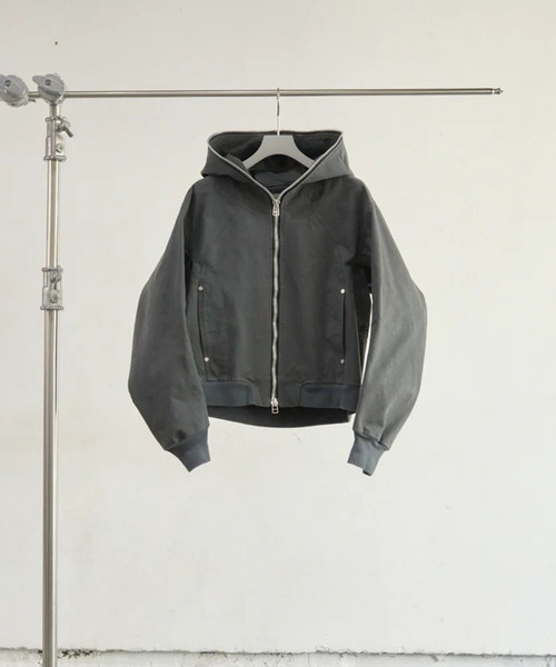 conz テーラードジャケット 変形ジップ　nvrfrgt FULL ZIP UP HOODED JACKET（テーラードジャケット）｜NVRFRGT