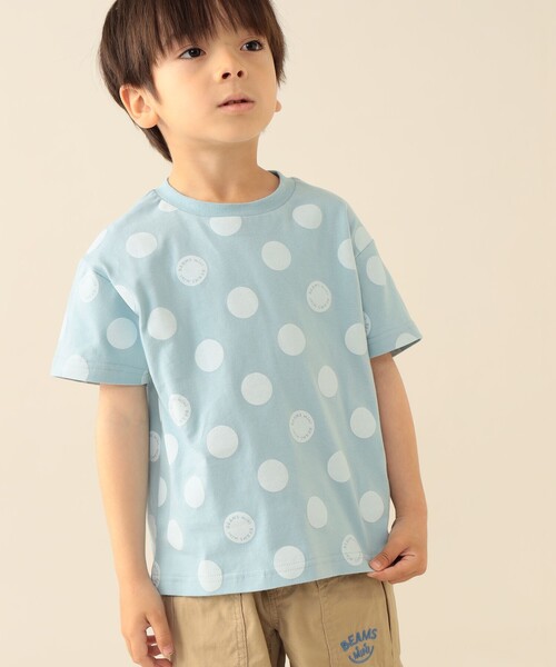 BEAMS mini(ビームスミニ)の「ドット Tシャツ 2026SS (90~140cm) 外遊び プチプラ 通園 通学(Tシャツ/カットソー・キッズ・サックスブルー/レッド系その他2・100/140/110/90/130/120)」の1枚目の写真