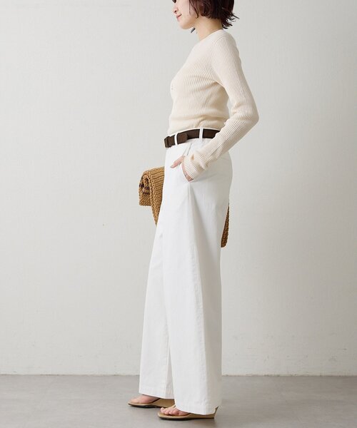 Whim Gazette（ウィムガゼット）の「ホールガーメントRIBプルオーバー（ニット/セーター・レディース・アイボリー/ネイビー・FREE）」の21枚目の写真