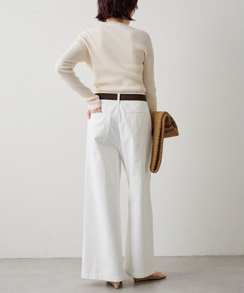 Whim Gazette（ウィムガゼット）の「ホールガーメントRIBプルオーバー（ニット/セーター・レディース・アイボリー/ネイビー・FREE）」の22枚目の写真