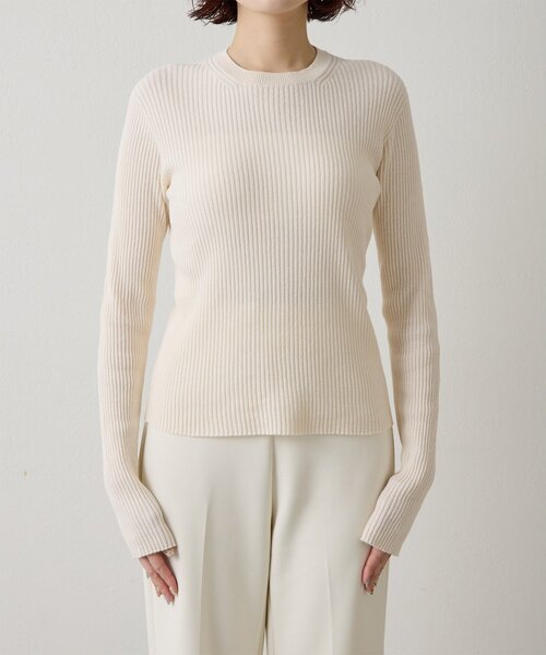 Whim Gazette（ウィムガゼット）の「ホールガーメントRIBプルオーバー（ニット/セーター・レディース・アイボリー/ネイビー・FREE）」の10枚目の写真