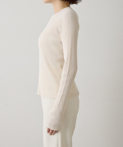 Whim Gazette（ウィムガゼット）の「ホールガーメントRIBプルオーバー（ニット/セーター・レディース・アイボリー/ネイビー・FREE）」の11枚目の写真