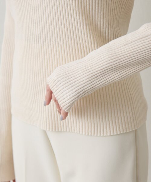 Whim Gazette（ウィムガゼット）の「ホールガーメントRIBプルオーバー（ニット/セーター・レディース・アイボリー/ネイビー・FREE）」の14枚目の写真