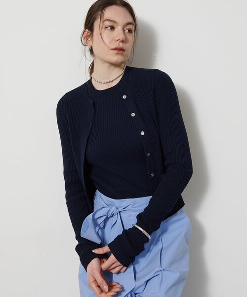 Whim Gazette（ウィムガゼット）の「ホールガーメントRIBプルオーバー（ニット/セーター・レディース・アイボリー/ネイビー・FREE）」の7枚目の写真