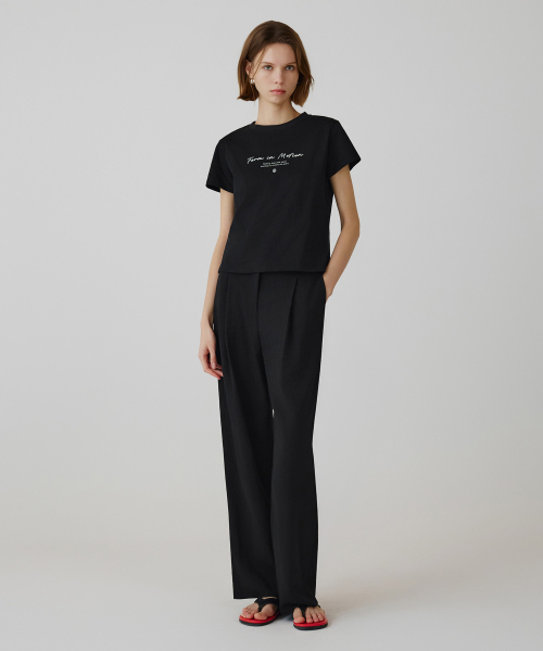 SIYAZU（シヤジュ）の「SITP5266 ミニマルフォント半袖Tシャツ_ブラック（Tシャツ/カットソー・レディース・ブラック・ONE）」の3枚目の写真