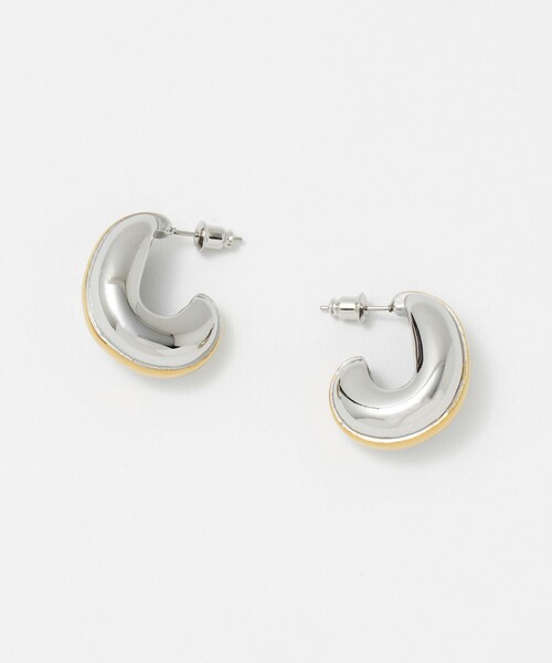 UNITED ARROWS(ユナイテッドアローズ)の「2トーンメタル ピアス(ピアス(両耳用)・レディース・シルバー・FREE)」の1枚目の写真