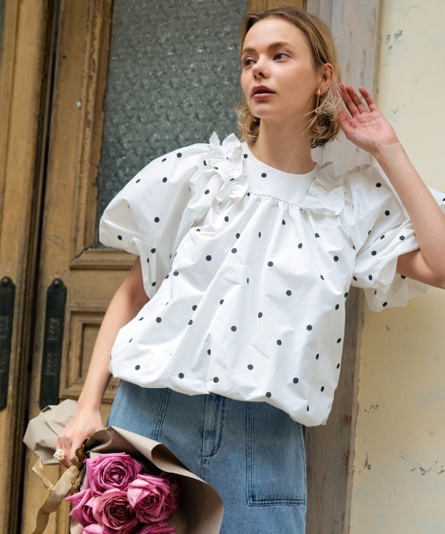 DONOBAN（ドノバン）の「フェアリーブラウス（シャツ/ブラウス・レディース・ホワイト系/ブラック/ホワイト・ONE SIZE）」の3枚目の写真