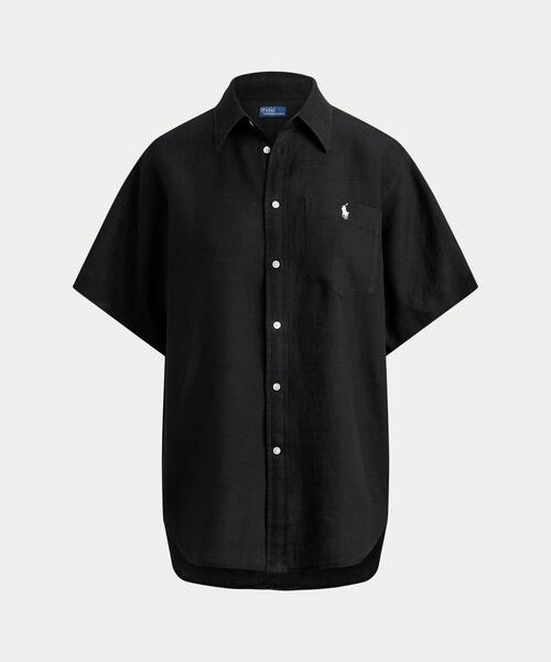オーバーサイズ フィット リネン ショートスリーブ シャツ（シャツ