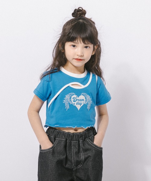 URBAN CHERRY(アーバンチェリー)の「【綿100%/吸水速乾】ハートエンジェルラメプリントカットクロップドTシャツ(Tシャツ/カットソー・キッズ・ホワイト/ブラック/ブルー・150cm/140cm/130cm/120cm/110cm)」の22枚目の写真