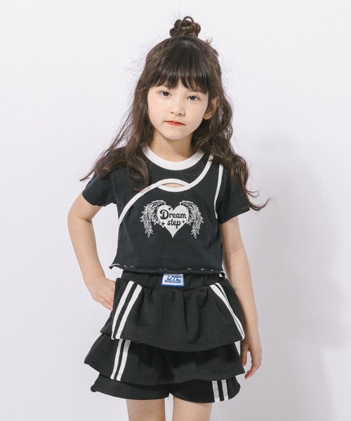 URBAN CHERRY(アーバンチェリー)の「【綿100%/吸水速乾】ハートエンジェルラメプリントカットクロップドTシャツ(Tシャツ/カットソー・キッズ・ホワイト/ブラック/ブルー・150cm/140cm/130cm/120cm/110cm)」の20枚目の写真