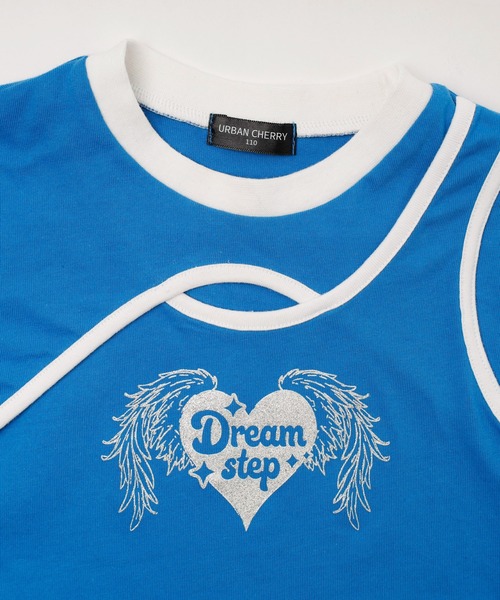 URBAN CHERRY(アーバンチェリー)の「【綿100%/吸水速乾】ハートエンジェルラメプリントカットクロップドTシャツ(Tシャツ/カットソー・キッズ・ホワイト/ブラック/ブルー・150cm/140cm/130cm/120cm/110cm)」の8枚目の写真