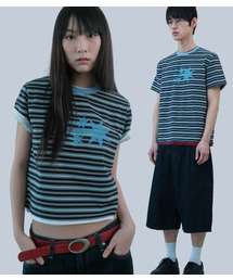 NICE GHOST CLUB（ナイスゴーストクラブ）の「STRIPE 3STAR BASIC TEE_NAVY(NG2GMUT541A)（Tシャツ/カットソー）」