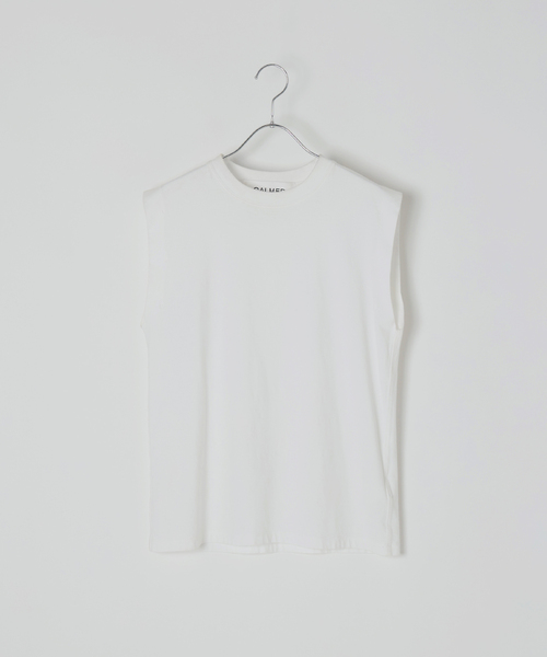 CALMER(カルメール)の「NATURAL DYE SLEEVELESS / ナチュラルダイスリーブレス(その他トップス・レディース・チャコールグレー/サックスブルー/ホワイト・2/1)」の2枚目の写真
