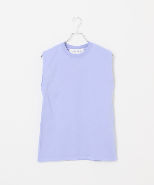 CALMER(カルメール)の「NATURAL DYE SLEEVELESS / ナチュラルダイスリーブレス(その他トップス・レディース・チャコールグレー/サックスブルー/ホワイト・2/1)」の3枚目の写真