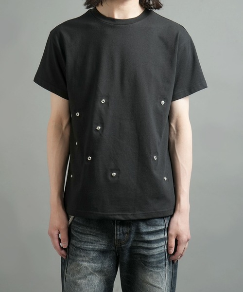 Starting Over(スターティングオーバー)の「マルチスナップボタン ショート丈 半袖Tシャツ / ギミック テック クロップドT【ユニセックス】(Tシャツ/カットソー・メンズ・ブラック/カーキブラウン/チャコール・M/L)」の18枚目の写真