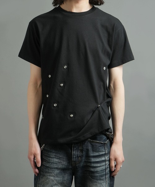Starting Over(スターティングオーバー)の「マルチスナップボタン ショート丈 半袖Tシャツ / ギミック テック クロップドT【ユニセックス】(Tシャツ/カットソー・メンズ・ブラック/カーキブラウン/チャコール・M/L)」の19枚目の写真