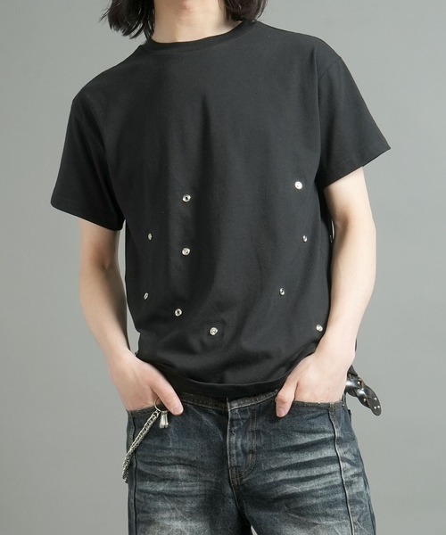 Starting Over(スターティングオーバー)の「マルチスナップボタン ショート丈 半袖Tシャツ / ギミック テック クロップドT【ユニセックス】(Tシャツ/カットソー・メンズ・ブラック/カーキブラウン/チャコール・M/L)」の21枚目の写真