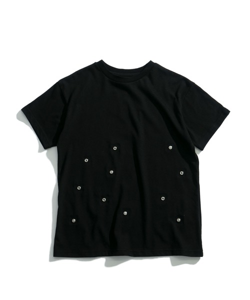 Starting Over(スターティングオーバー)の「マルチスナップボタン ショート丈 半袖Tシャツ / ギミック テック クロップドT【ユニセックス】(Tシャツ/カットソー・メンズ・ブラック/カーキブラウン/チャコール・M/L)」の4枚目の写真