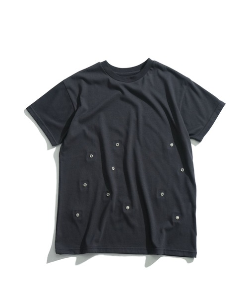Starting Over(スターティングオーバー)の「マルチスナップボタン ショート丈 半袖Tシャツ / ギミック テック クロップドT【ユニセックス】(Tシャツ/カットソー・メンズ・ブラック/カーキブラウン/チャコール・M/L)」の8枚目の写真