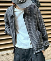 kutir（クティール）の「CROPPED STUDDED CHECKED SHIRT JACKET／クロップドスタッズチェックシャツジャケット（ブルゾン・メンズ）」
