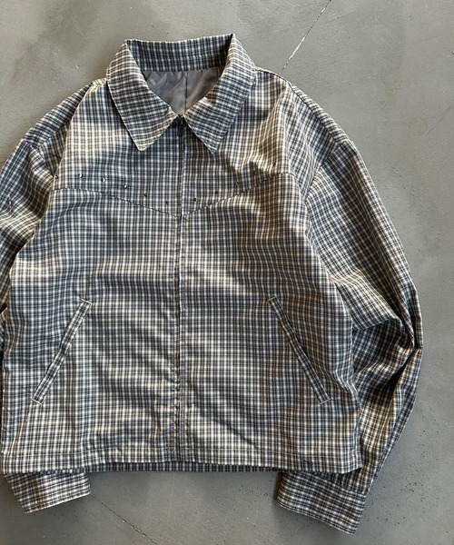 kutir(クティール)の「CROPPED STUDDED CHECKED SHIRT JACKET/クロップドスタッズチェックシャツジャケット(ブルゾン・メンズ・ブラック/ベージュ/レッド・MEDIUM/LARGE)」の11枚目の写真