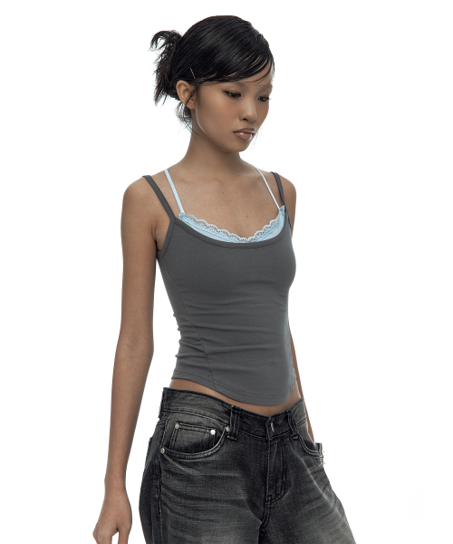 KASHIKO(カシコ)の「Nessa Lace Top Gray(Tシャツ/カットソー・レディース・その他・FREE)」の1枚目の写真