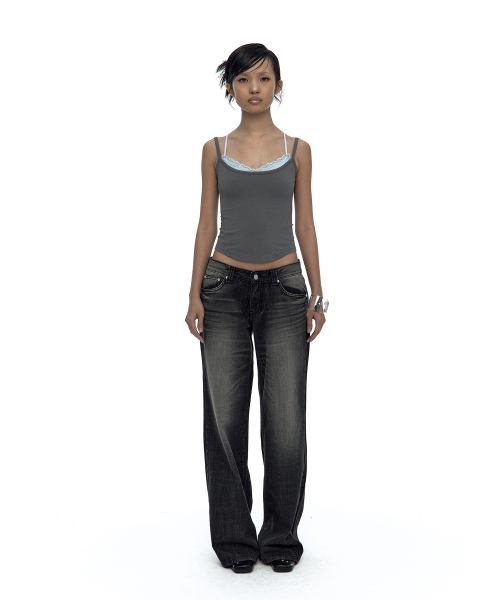 KASHIKO(カシコ)の「Nessa Lace Top Gray(Tシャツ/カットソー・レディース・その他・FREE)」の2枚目の写真