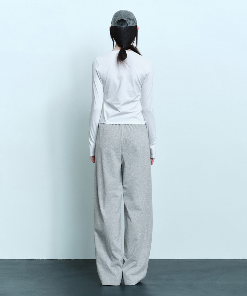 MUSINSA STANDARD WOMAN（ムシンサスタンダードウーマン）の「[UVプロテクション] ウィメンズクーリングジャージワイドパンツ [ミディアムグレー]（スウェットパンツ・レディース・その他・SMALL/MEDIUM/LARGE/X-SMALL）」の3枚目の写真