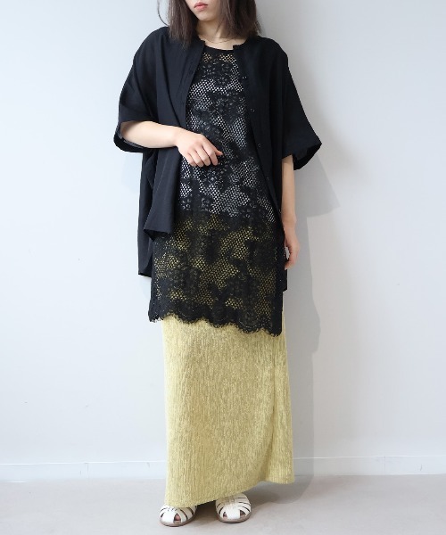 leswel(レスウェル)の「【M/L】メランジ楊柳ニットスカート(スカート・レディース・イエロー/ライトグレー/ブラウン・M/L)」の11枚目の写真