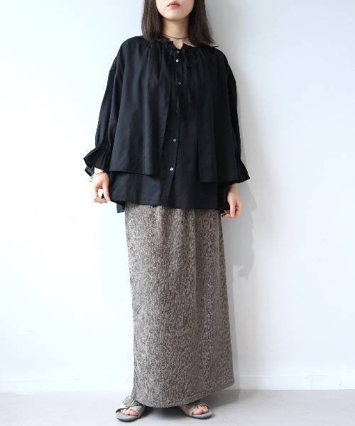 leswel(レスウェル)の「【M/L】メランジ楊柳ニットスカート(スカート・レディース・イエロー/ライトグレー/ブラウン・M/L)」の14枚目の写真