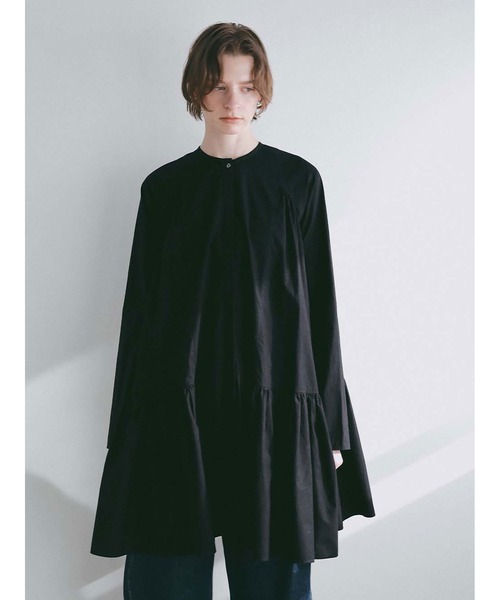 HER. ハー 長袖 シャツ ブラウス ギャザー F ブラック ギャザーフレアチュニック（シャツ/ブラウス）｜HER.（ハー）の