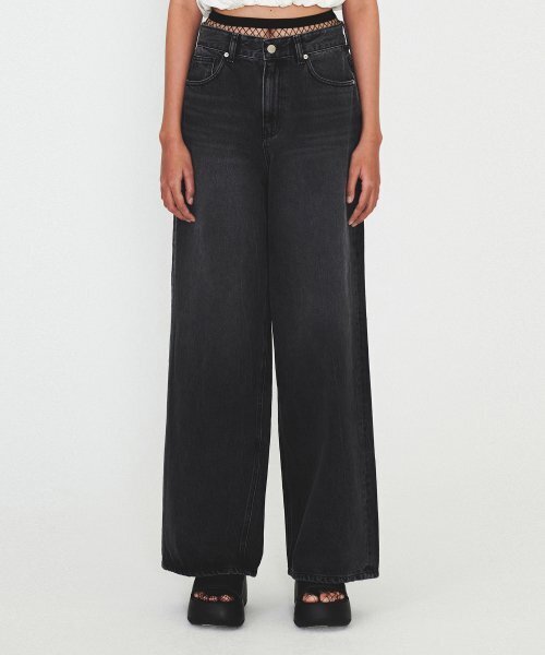 DIAGONAL(ダイアゴナル)の「BASIC WASHING DENIM PANTS (black)(デニムパンツ・レディース・その他・SMALL/MEDIUM)」の1枚目の写真