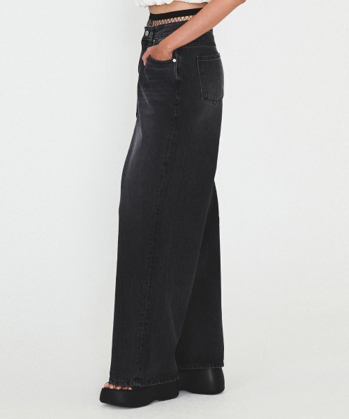 DIAGONAL(ダイアゴナル)の「BASIC WASHING DENIM PANTS (black)(デニムパンツ・レディース・その他・SMALL/MEDIUM)」の2枚目の写真