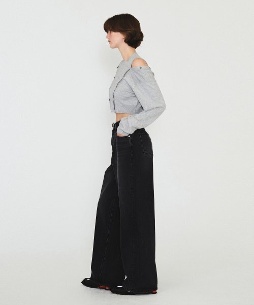 DIAGONAL(ダイアゴナル)の「BASIC WASHING DENIM PANTS (black)(デニムパンツ・レディース・その他・SMALL/MEDIUM)」の5枚目の写真