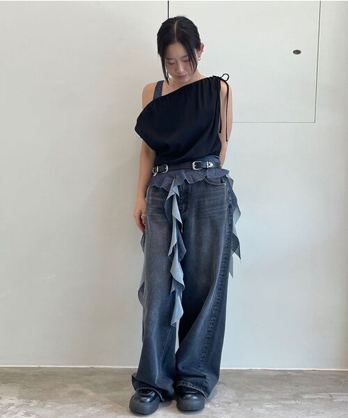 DIAGONAL(ダイアゴナル)の「BASIC WASHING DENIM PANTS (black)(デニムパンツ・レディース・その他・SMALL/MEDIUM)」の17枚目の写真