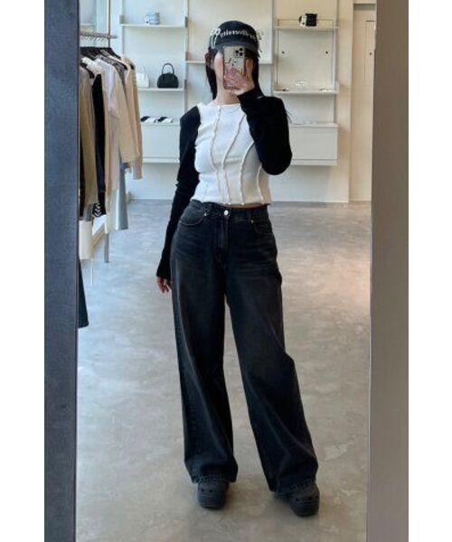 DIAGONAL(ダイアゴナル)の「BASIC WASHING DENIM PANTS (black)(デニムパンツ・レディース・その他・SMALL/MEDIUM)」の11枚目の写真