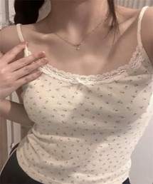 小花柄キャミソール クロップド丈