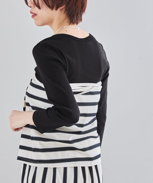 IENA(イエナ)の「オーガニックフライス7分袖プルオーバー(Tシャツ/カットソー・レディース・ブラウン/ホワイト/ブラック・FREE)」の3枚目の写真