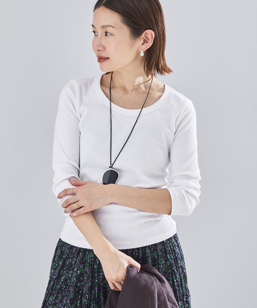 IENA(イエナ)の「オーガニックフライス7分袖プルオーバー(Tシャツ/カットソー・レディース・ブラウン/ホワイト/ブラック・FREE)」の11枚目の写真