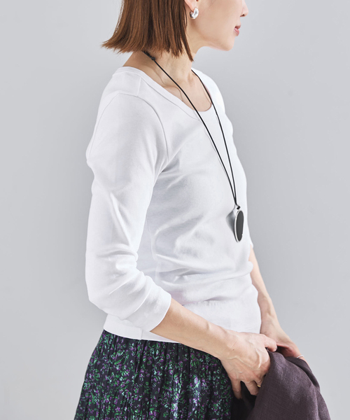 IENA(イエナ)の「オーガニックフライス7分袖プルオーバー(Tシャツ/カットソー・レディース・ブラウン/ホワイト/ブラック・FREE)」の14枚目の写真